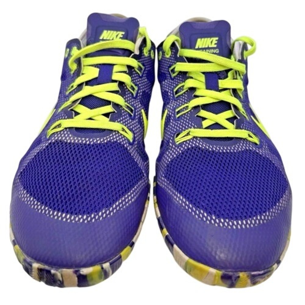 Nike Free TR 3.0 Training Shoes Womens 8.5 Purple Camo Volt Low Top Running Gym